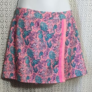 Vibrant Pink and Blue Patterned Mini Skirt